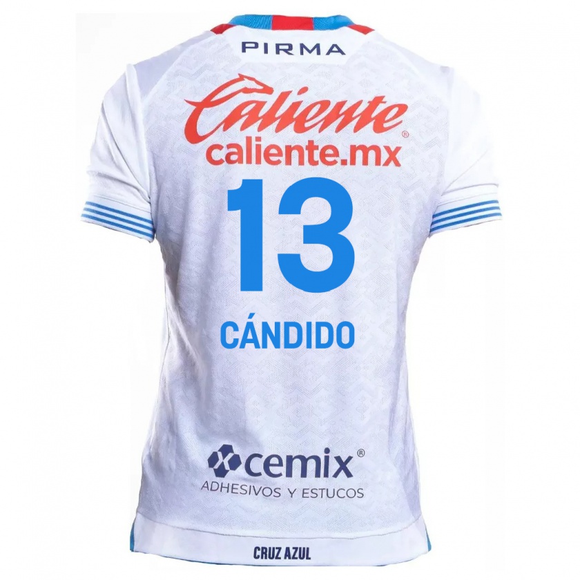 Kandiny Niño Camiseta Camilo Cándido #13 Blanco Azul 2ª Equipación 2024/25 La Camisa Chile