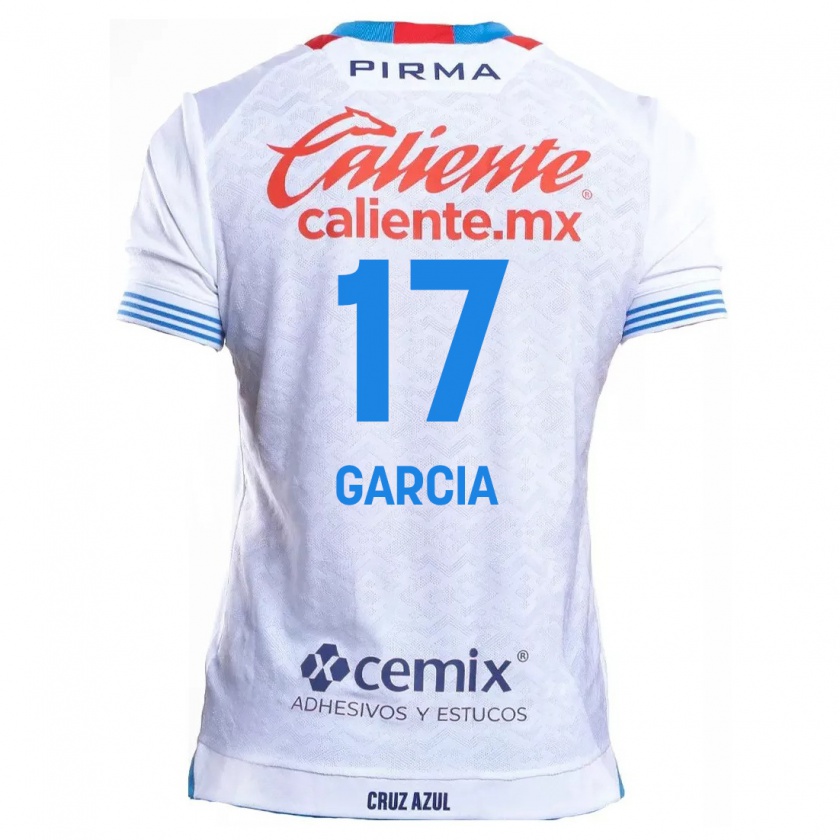 Kandiny Niño Camiseta Amaury García #17 Blanco Azul 2ª Equipación 2024/25 La Camisa Chile