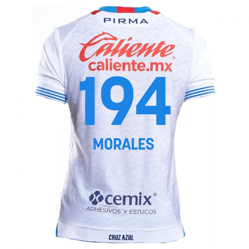 Kandiny Niño Camiseta Amaury Morales #194 Blanco Azul 2ª Equipación 2024/25 La Camisa Chile