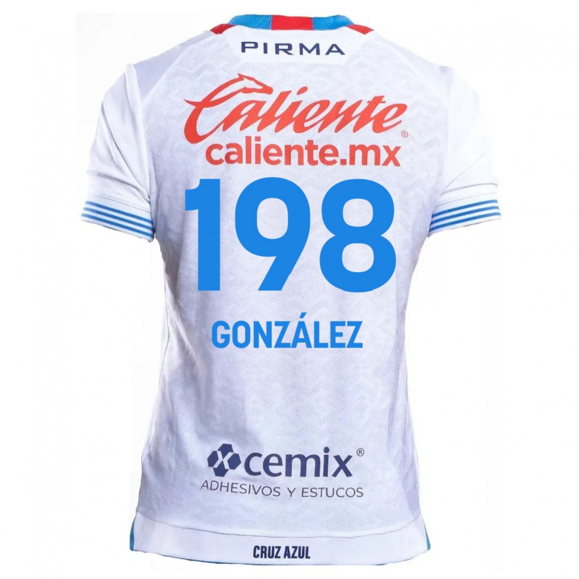 Kandiny Niño Camiseta Kenneth González #198 Blanco Azul 2ª Equipación 2024/25 La Camisa Chile