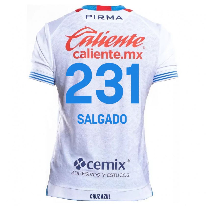 Kandiny Niño Camiseta Bruno Salgado #231 Blanco Azul 2ª Equipación 2024/25 La Camisa Chile