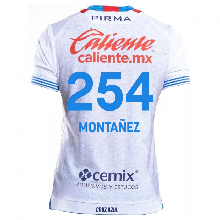 Kandiny Niño Camiseta Humberto Montañez #254 Blanco Azul 2ª Equipación 2024/25 La Camisa Chile