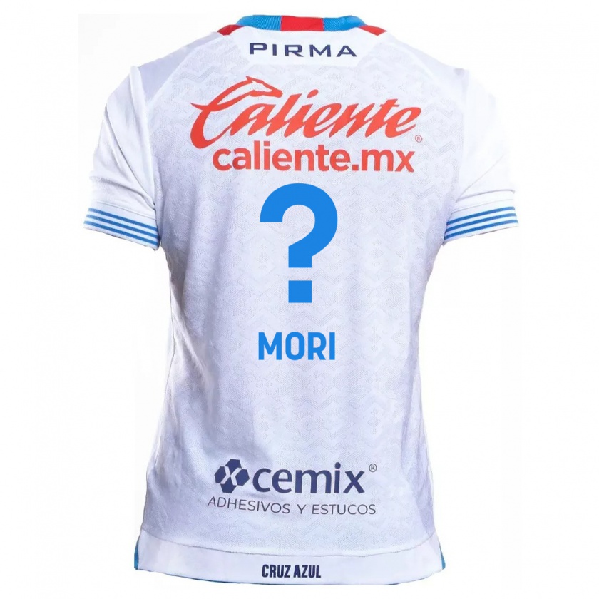 Kandiny Niño Camiseta Ramiro Funes Mori #0 Blanco Azul 2ª Equipación 2024/25 La Camisa Chile