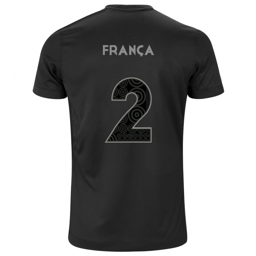 Kandiny Niño Camiseta Matheus França #2 Negro 2ª Equipación 2024/25 La Camisa Chile