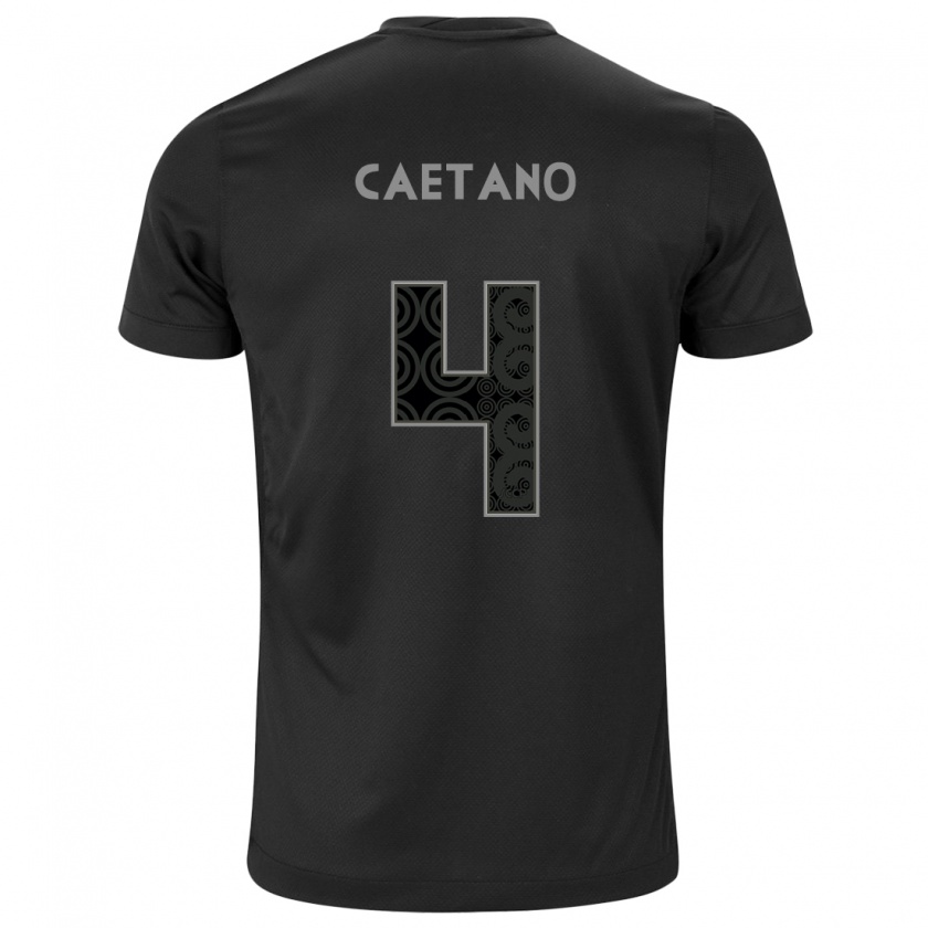 Kandiny Niño Camiseta Caetano #4 Negro 2ª Equipación 2024/25 La Camisa Chile