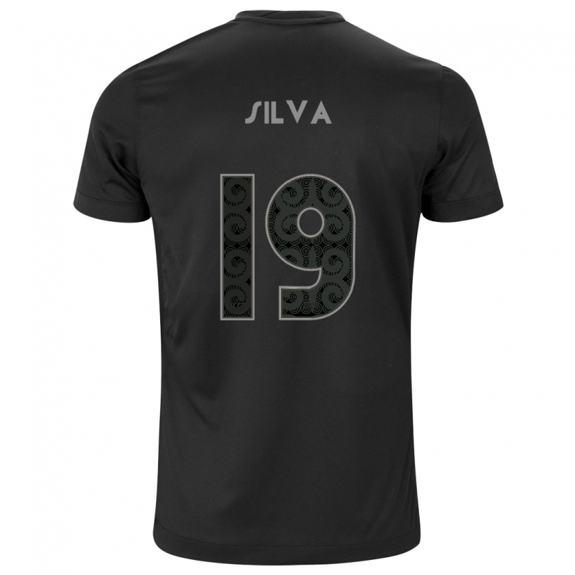 Kandiny Niño Camiseta Gustavo Silva #19 Negro 2ª Equipación 2024/25 La Camisa Chile