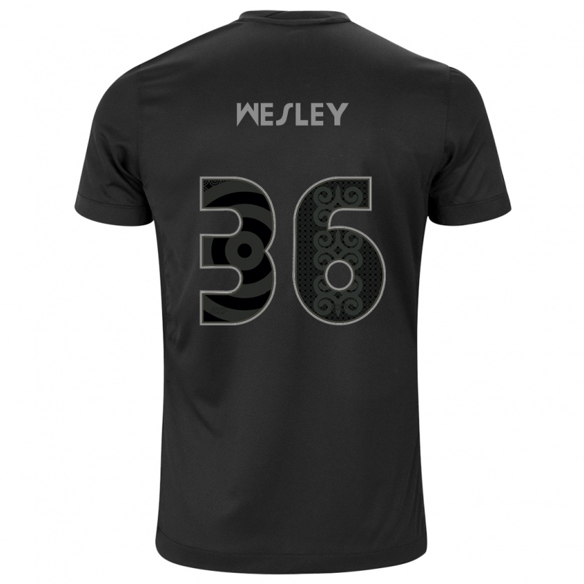 Kandiny Niño Camiseta Wesley #36 Negro 2ª Equipación 2024/25 La Camisa Chile