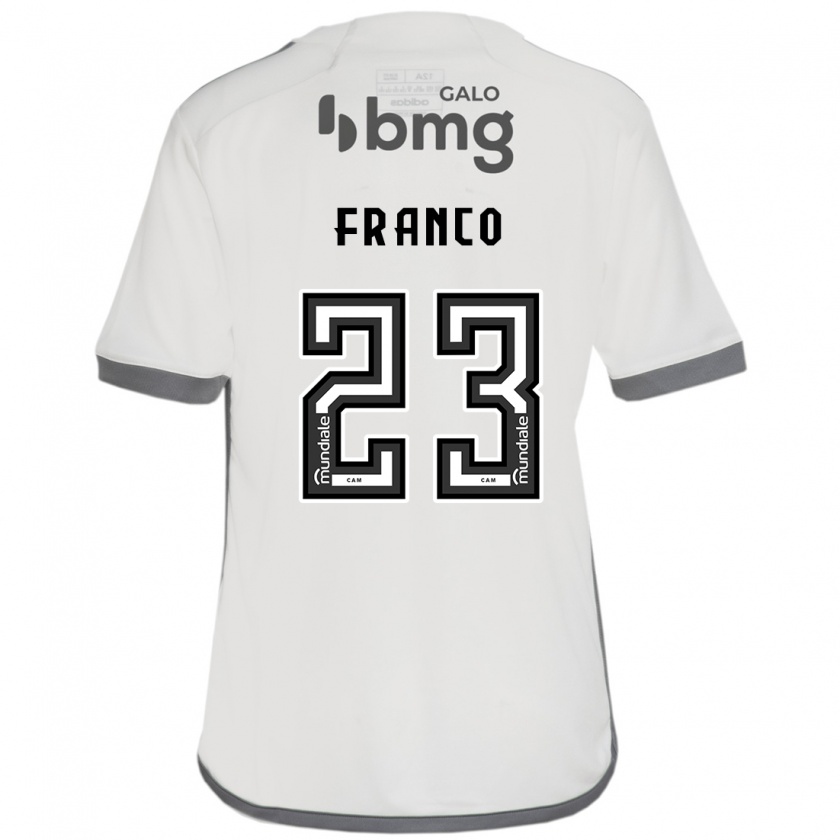 Kandiny Niño Camiseta Alan Franco #23 Blanquecino 2ª Equipación 2024/25 La Camisa Chile