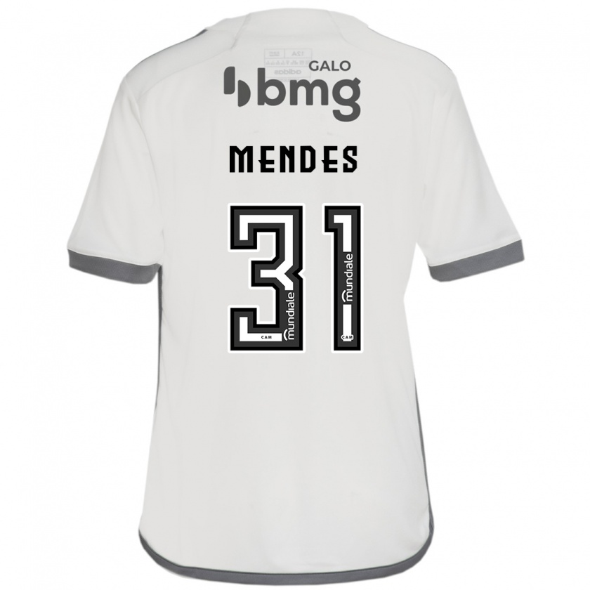 Kandiny Niño Camiseta Matheus Mendes #31 Blanquecino 2ª Equipación 2024/25 La Camisa Chile