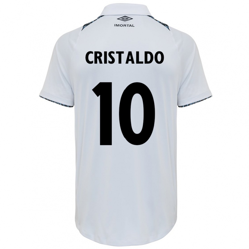 Kandiny Niño Camiseta Franco Cristaldo #10 Blanco Azul 2ª Equipación 2024/25 La Camisa Chile