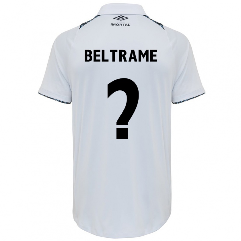 Kandiny Niño Camiseta Thiago Beltrame #0 Blanco Azul 2ª Equipación 2024/25 La Camisa Chile