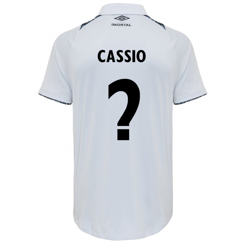 Kandiny Niño Camiseta Cássio Acosta #0 Blanco Azul 2ª Equipación 2024/25 La Camisa Chile