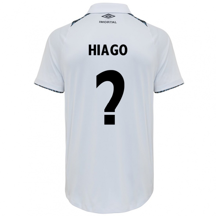 Kandiny Niño Camiseta Hiago Santos #0 Blanco Azul 2ª Equipación 2024/25 La Camisa Chile