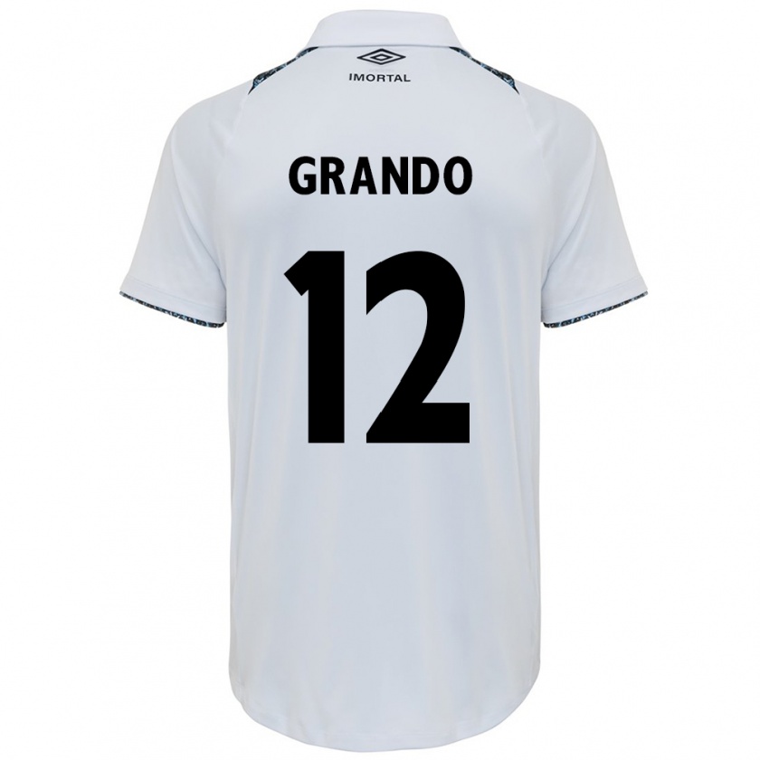 Kandiny Niño Camiseta Gabriel Grando #12 Blanco Azul 2ª Equipación 2024/25 La Camisa Chile