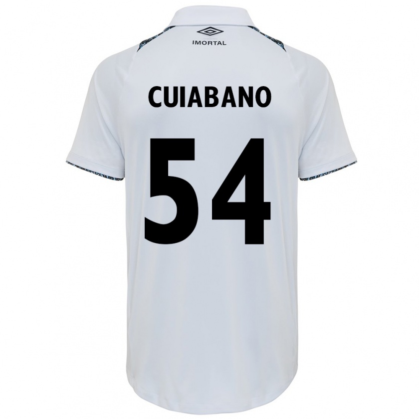 Kandiny Niño Camiseta Cuiabano #54 Blanco Azul 2ª Equipación 2024/25 La Camisa Chile