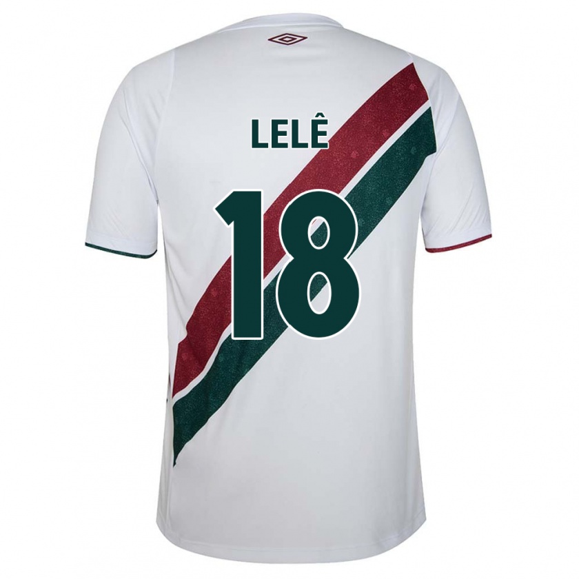 Kandiny Niño Camiseta Lelê #18 Blanco Verde Granate 2ª Equipación 2024/25 La Camisa Chile