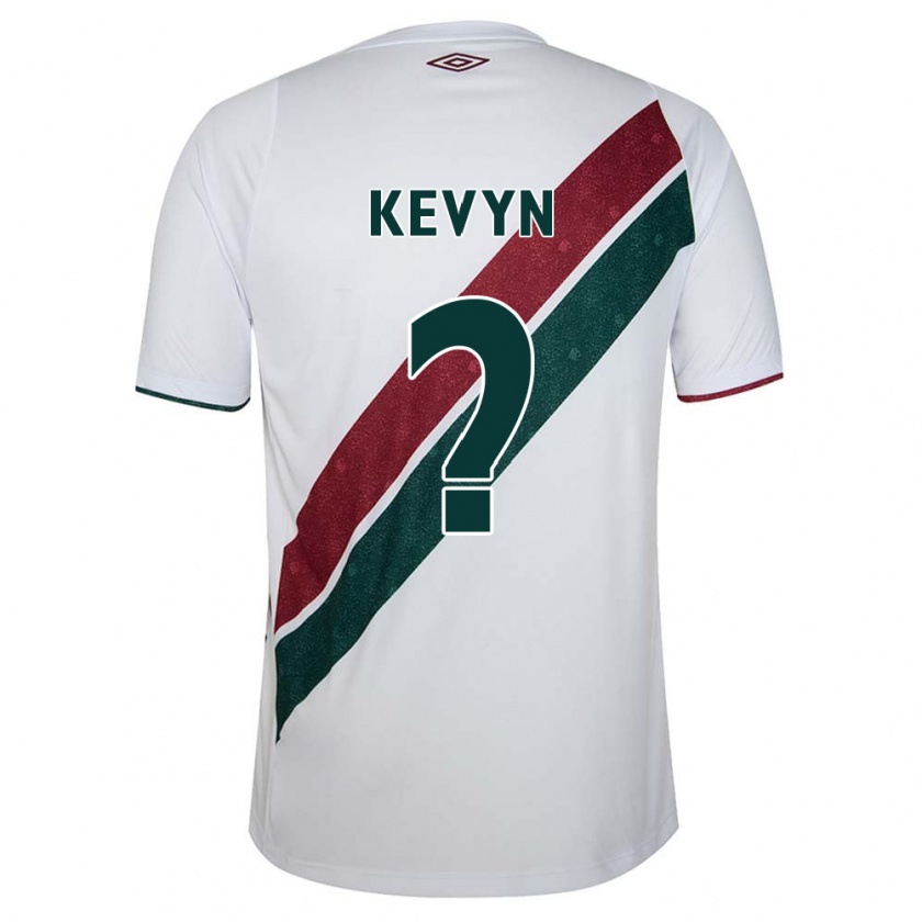 Kandiny Niño Camiseta Kevyn #0 Blanco Verde Granate 2ª Equipación 2024/25 La Camisa Chile