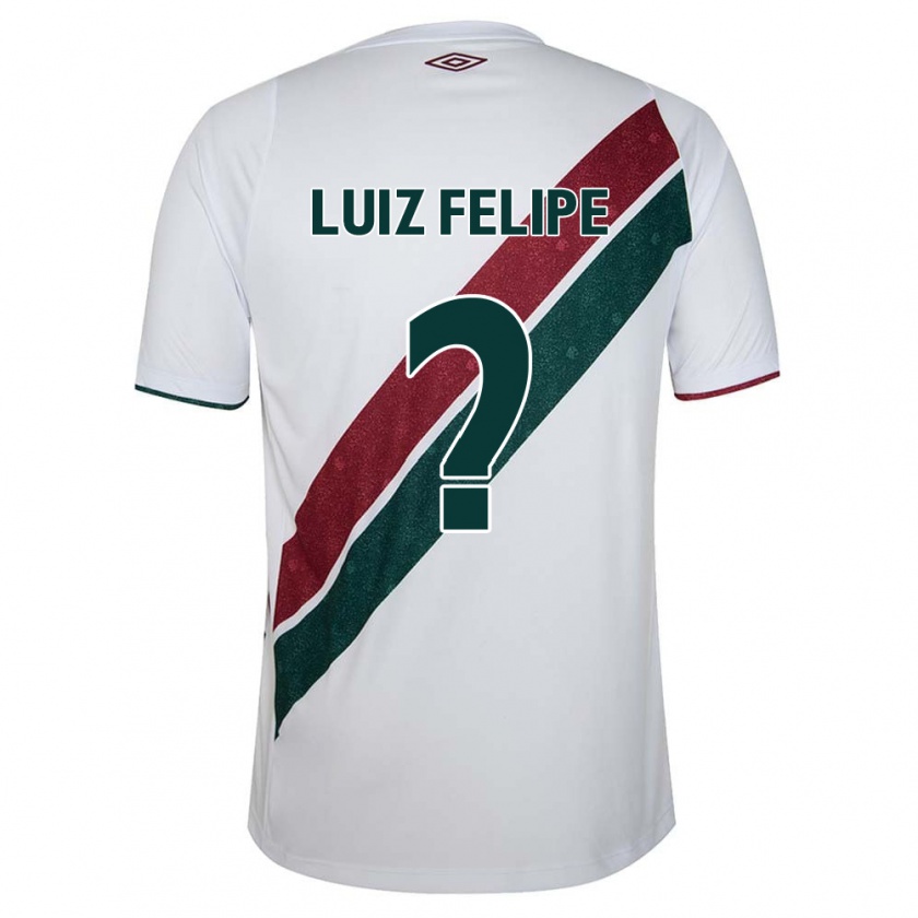 Kandiny Niño Camiseta Luiz Felipe #0 Blanco Verde Granate 2ª Equipación 2024/25 La Camisa Chile