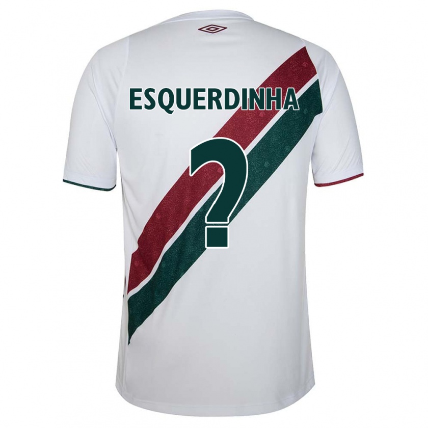 Kandiny Niño Camiseta Esquerdinha #0 Blanco Verde Granate 2ª Equipación 2024/25 La Camisa Chile