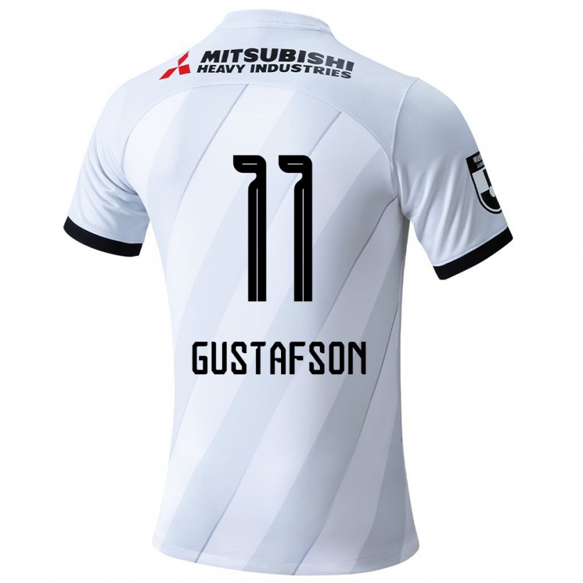 Kandiny Niño Camiseta Samuel Gustafson #11 Gris Blanco 2ª Equipación 2024/25 La Camisa Chile