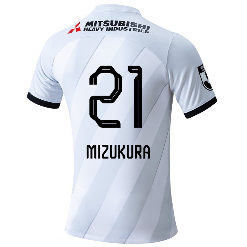 Kandiny Niño Camiseta Kei Mizukura #21 Gris Blanco 2ª Equipación 2024/25 La Camisa Chile