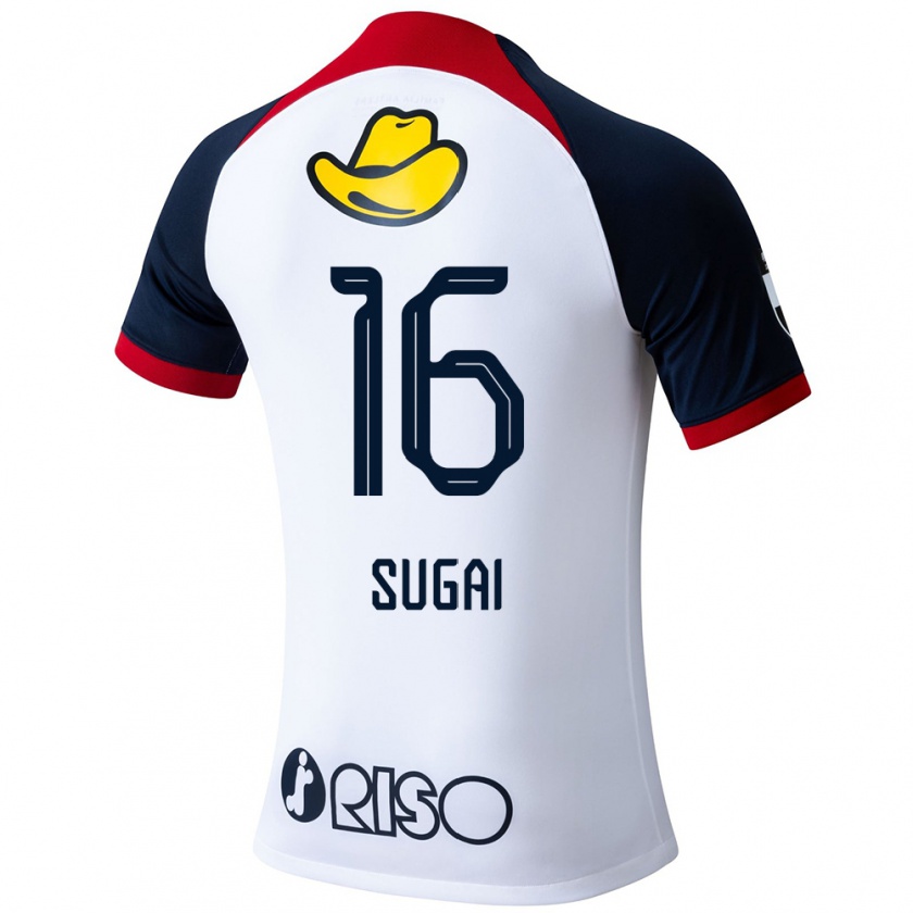 Kandiny Niño Camiseta Hidehiro Sugai #16 Blanco Azul Rojo 2ª Equipación 2024/25 La Camisa Chile