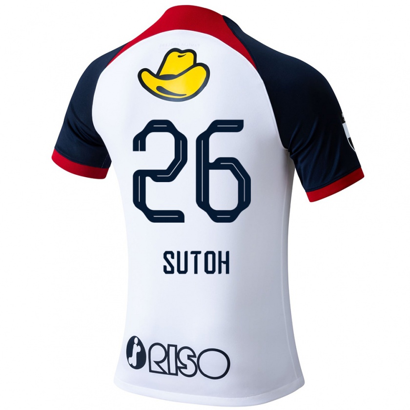 Kandiny Niño Camiseta Naoki Suto #26 Blanco Azul Rojo 2ª Equipación 2024/25 La Camisa Chile