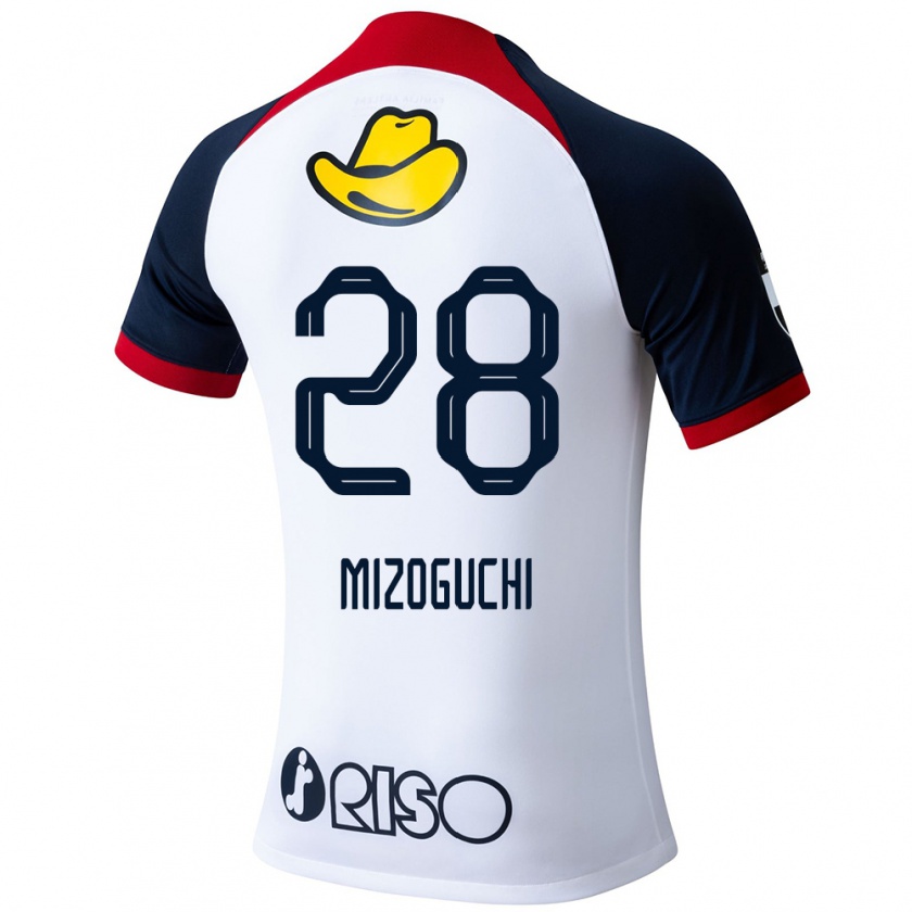 Kandiny Niño Camiseta Shuhei Mizoguchi #28 Blanco Azul Rojo 2ª Equipación 2024/25 La Camisa Chile