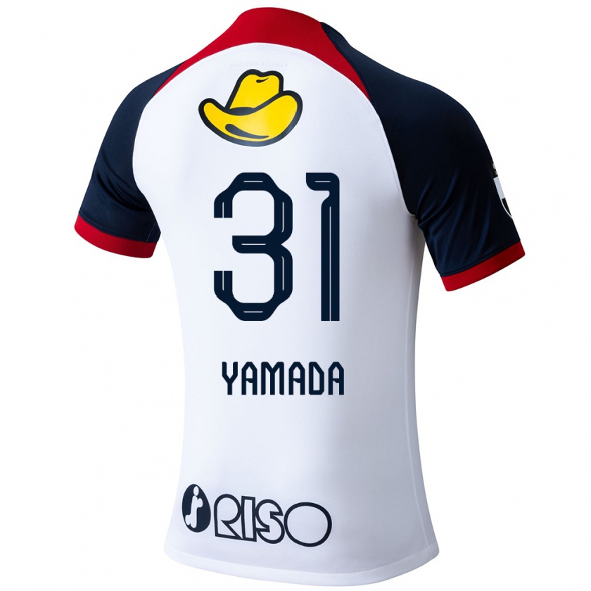 Kandiny Niño Camiseta Taiki Yamada #31 Blanco Azul Rojo 2ª Equipación 2024/25 La Camisa Chile