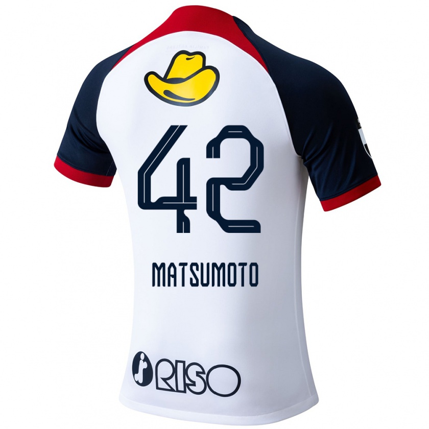 Kandiny Niño Camiseta Haruto Matsumoto #42 Blanco Azul Rojo 2ª Equipación 2024/25 La Camisa Chile