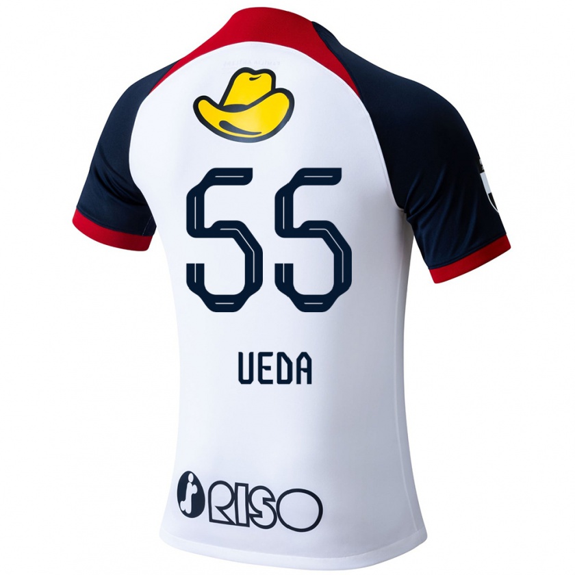 Kandiny Niño Camiseta Naomichi Ueda #55 Blanco Azul Rojo 2ª Equipación 2024/25 La Camisa Chile