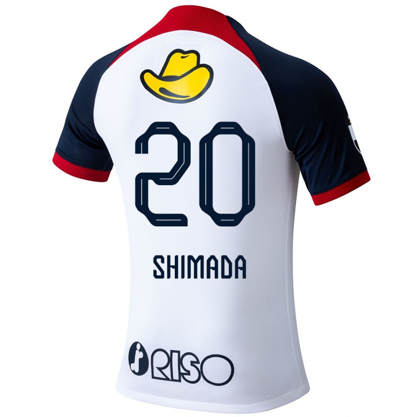 Kandiny Niño Camiseta Victor Shimada #20 Blanco Azul Rojo 2ª Equipación 2024/25 La Camisa Chile