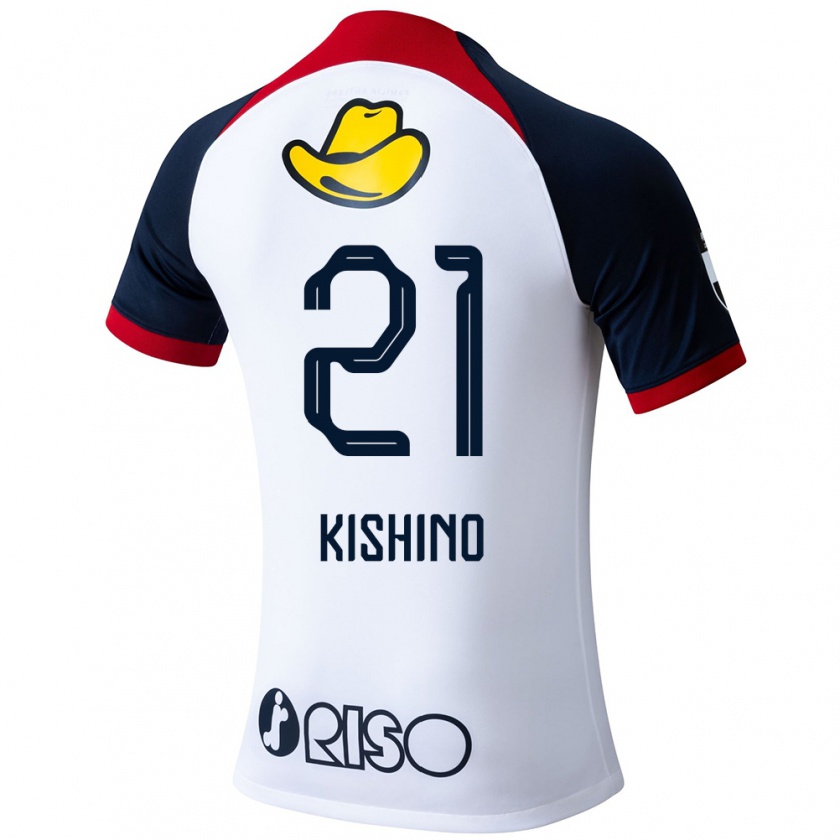 Kandiny Niño Camiseta Eita Kishino #21 Blanco Azul Rojo 2ª Equipación 2024/25 La Camisa Chile