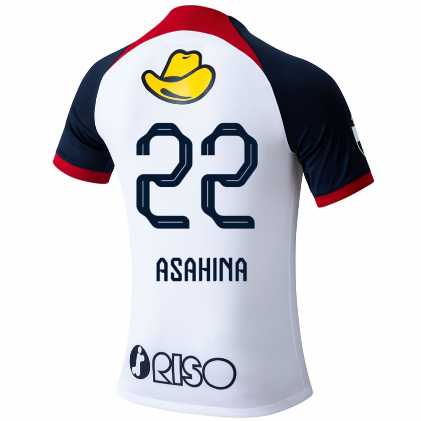 Kandiny Niño Camiseta Towa Asahina #22 Blanco Azul Rojo 2ª Equipación 2024/25 La Camisa Chile