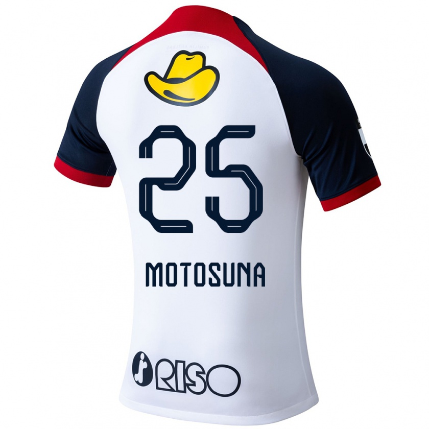 Kandiny Niño Camiseta Anthony Motosuna #25 Blanco Azul Rojo 2ª Equipación 2024/25 La Camisa Chile