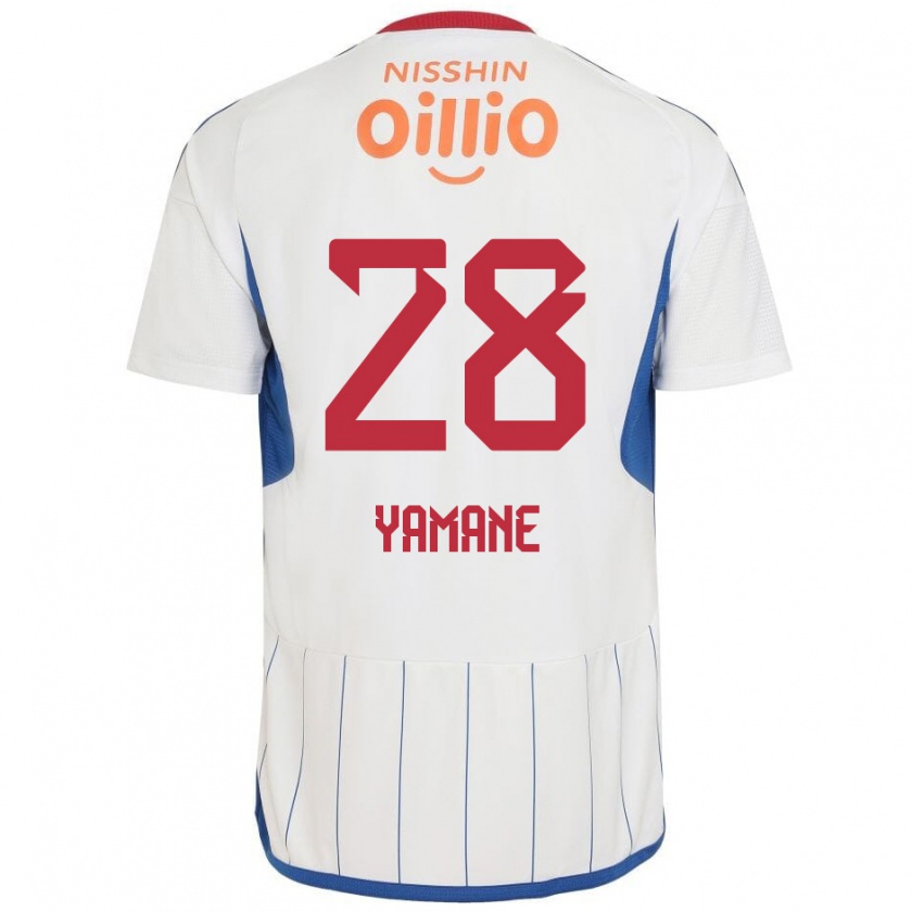 Kandiny Niño Camiseta Riku Yamane #28 Blanco Azul Rojo 2ª Equipación 2024/25 La Camisa Chile