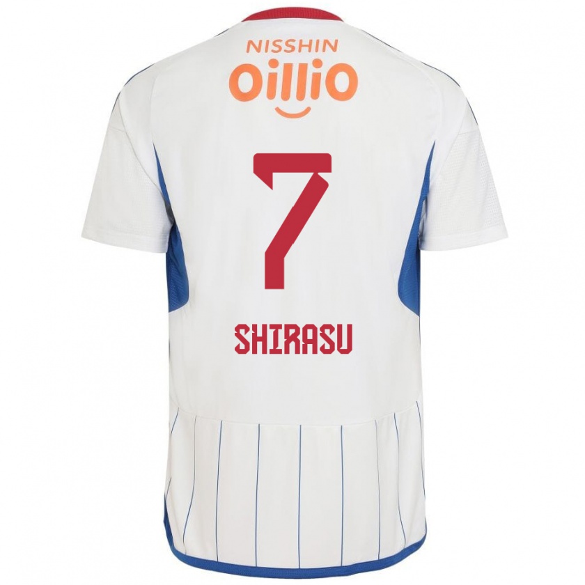 Kandiny Niño Camiseta Kento Shirasu #7 Blanco Azul Rojo 2ª Equipación 2024/25 La Camisa Chile