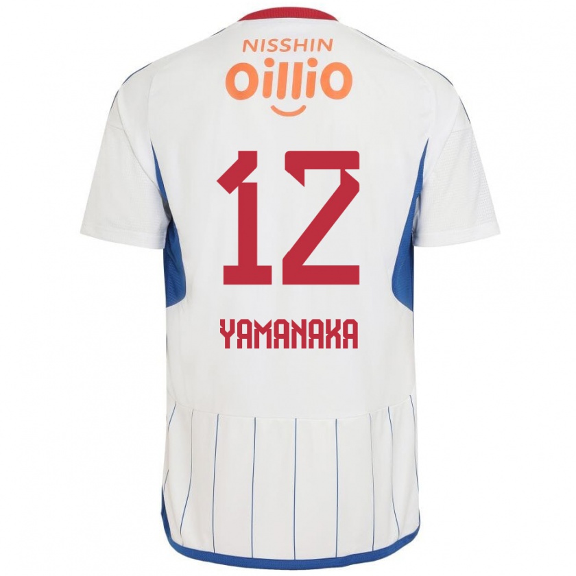 Kandiny Niño Camiseta Yuki Yamanaka #12 Blanco Azul Rojo 2ª Equipación 2024/25 La Camisa Chile