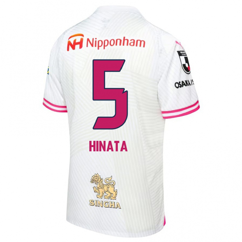 Kandiny Niño Camiseta Hinata Kida #5 Blanco Rosa 2ª Equipación 2024/25 La Camisa Chile