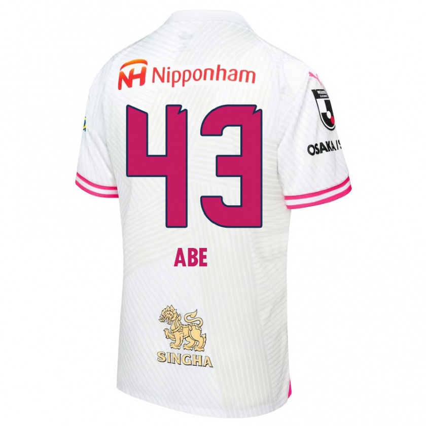 Kandiny Niño Camiseta Yosei Abe #43 Blanco Rosa 2ª Equipación 2024/25 La Camisa Chile