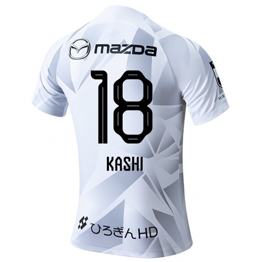 Kandiny Niño Camiseta Yoshifumi Kashiwa #18 Blanco Gris Negro 2ª Equipación 2024/25 La Camisa Chile