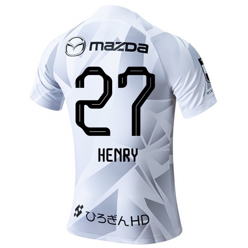 Kandiny Niño Camiseta Osamu Henry Iyoha #27 Blanco Gris Negro 2ª Equipación 2024/25 La Camisa Chile