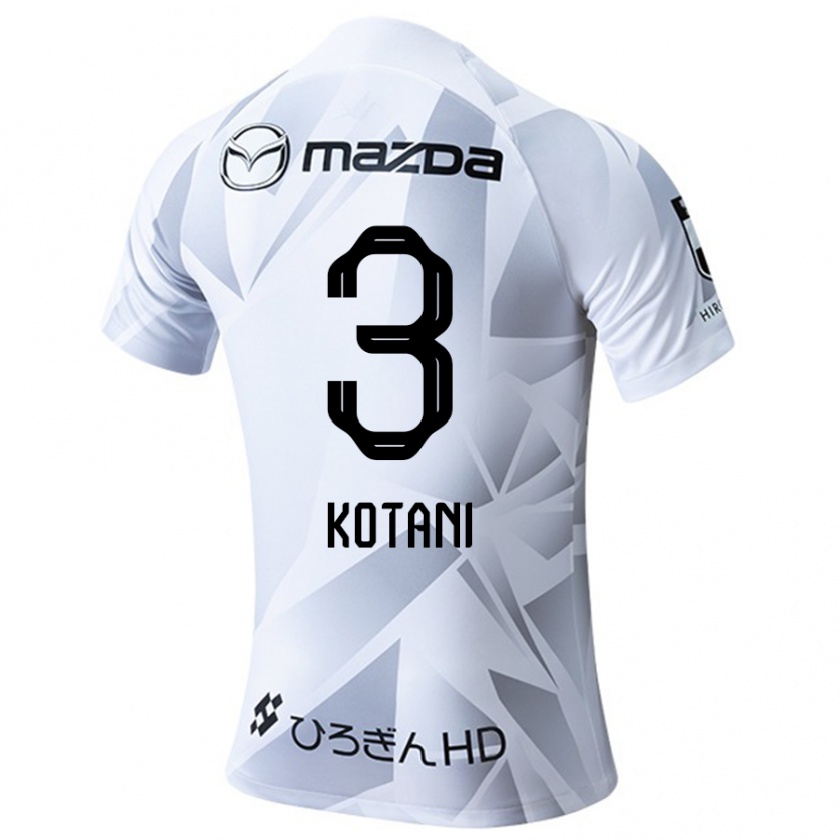 Kandiny Niño Camiseta Fuga Kotani #3 Blanco Gris Negro 2ª Equipación 2024/25 La Camisa Chile