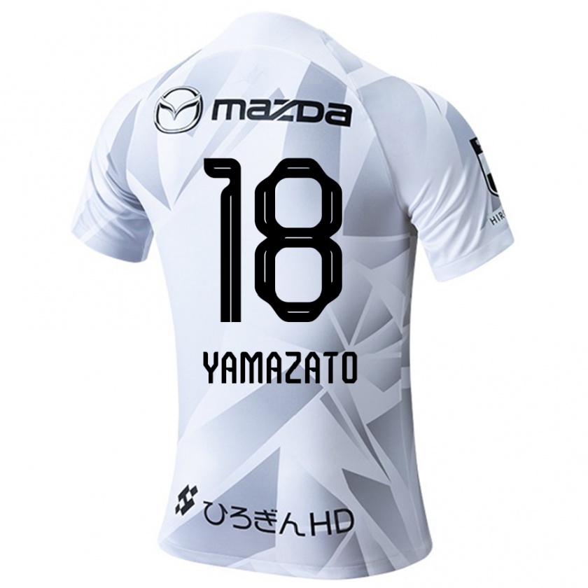 Kandiny Niño Camiseta Kenshin Yamazato #18 Blanco Gris Negro 2ª Equipación 2024/25 La Camisa Chile