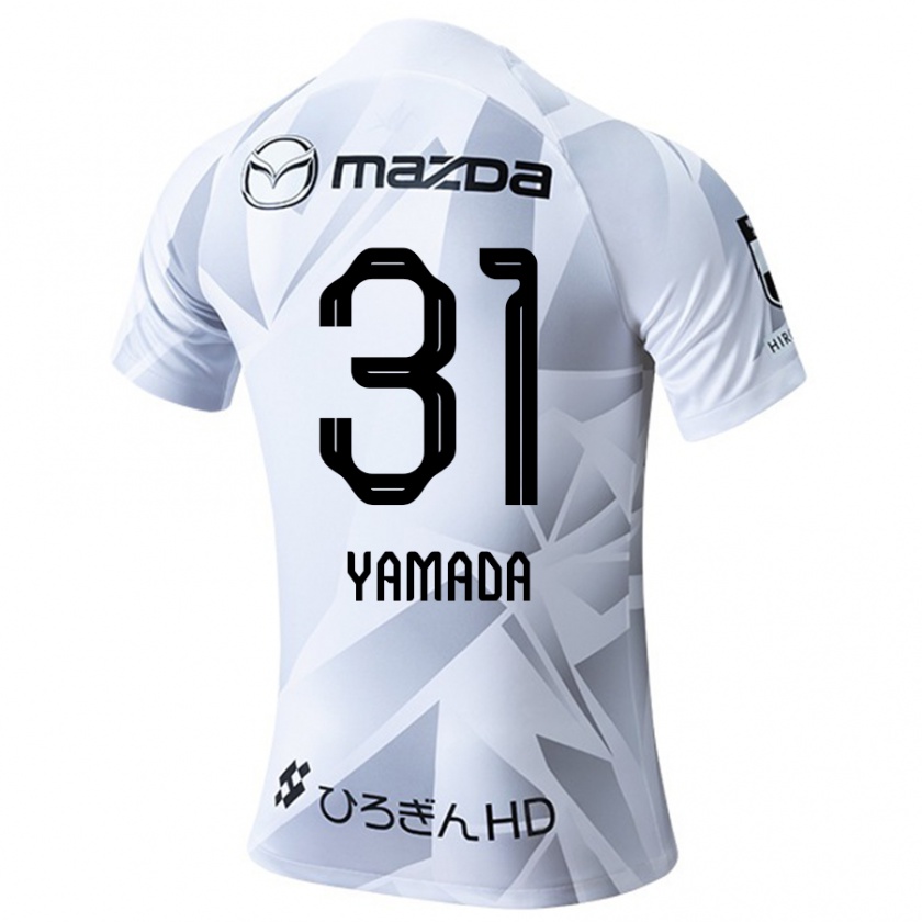 Kandiny Niño Camiseta Manato Yamada #31 Blanco Gris Negro 2ª Equipación 2024/25 La Camisa Chile