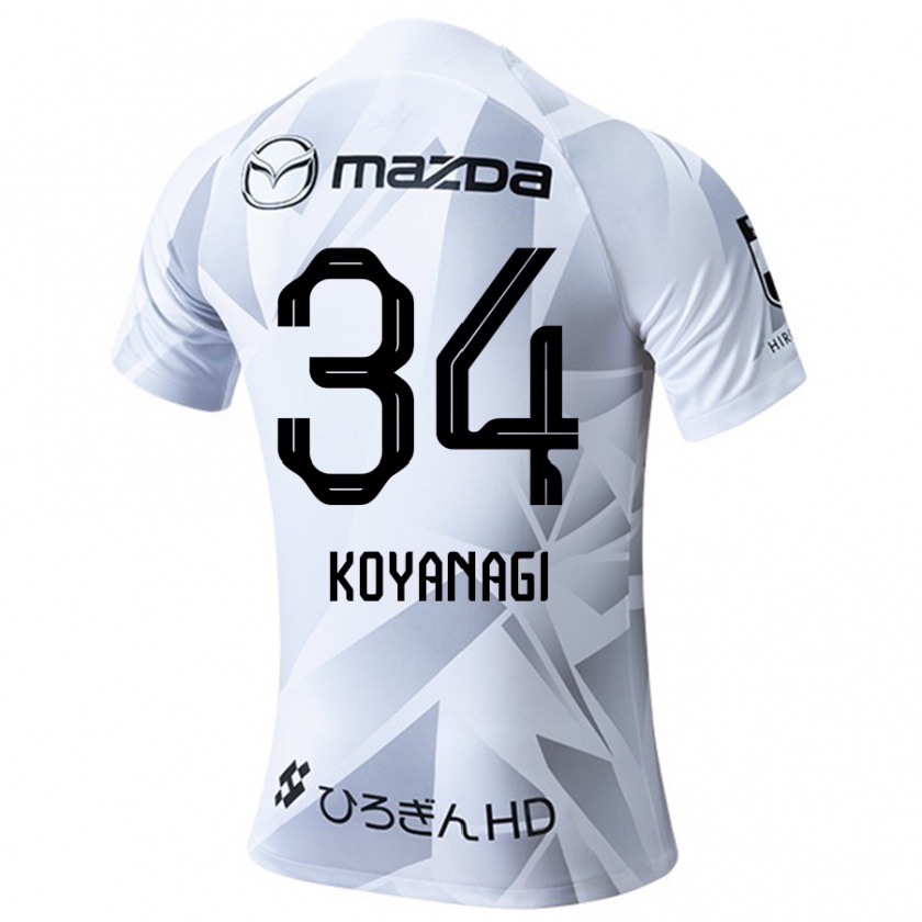 Kandiny Niño Camiseta Shu Koyanagi #34 Blanco Gris Negro 2ª Equipación 2024/25 La Camisa Chile