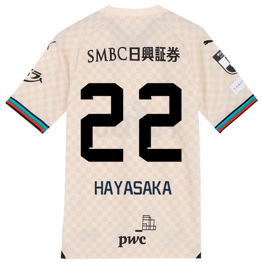 Kandiny Niño Camiseta Yuki Hayasaka #22 Blanco Gris 2ª Equipación 2024/25 La Camisa Chile