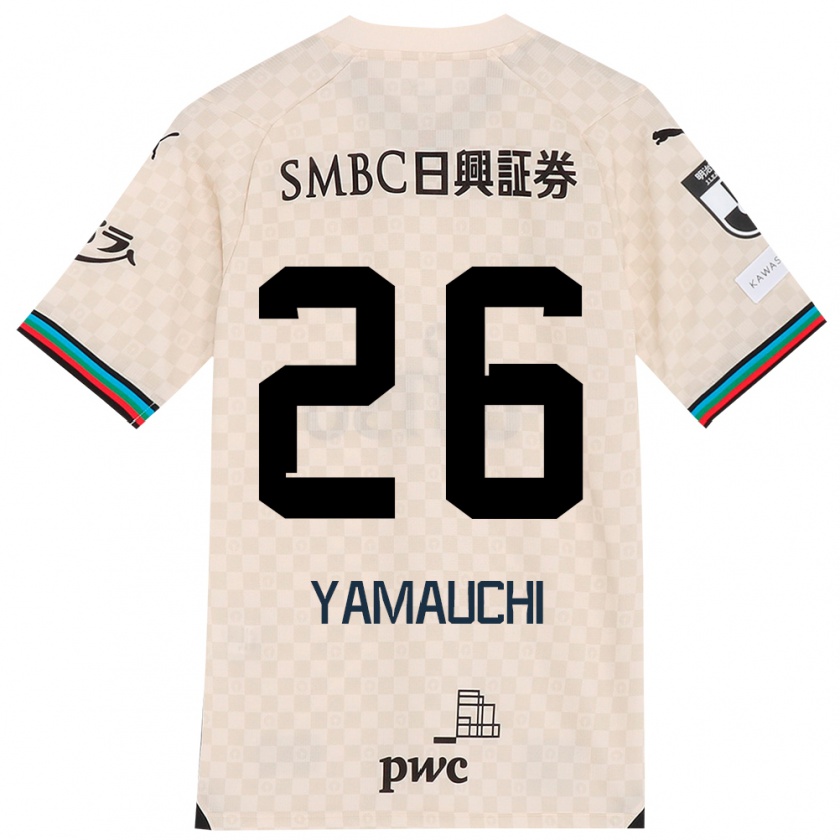 Kandiny Niño Camiseta Hinata Yamauchi #26 Blanco Gris 2ª Equipación 2024/25 La Camisa Chile