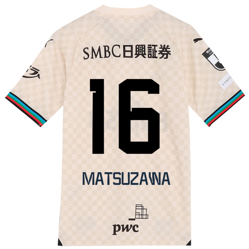 Kandiny Niño Camiseta Naoto Matsuzawa #16 Blanco Gris 2ª Equipación 2024/25 La Camisa Chile