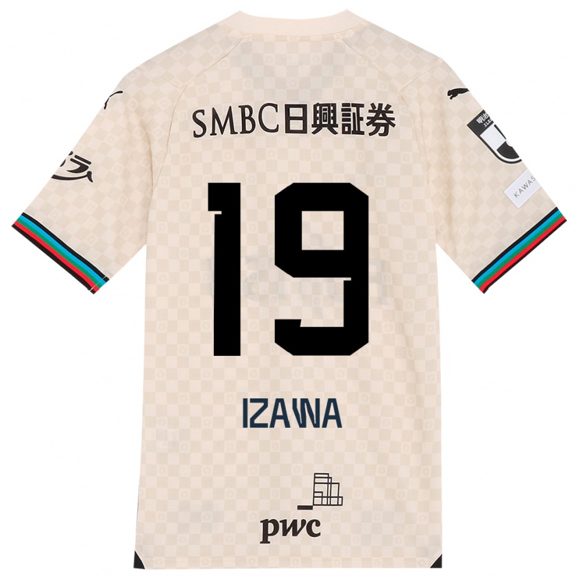 Kandiny Niño Camiseta Haruki Izawa #19 Blanco Gris 2ª Equipación 2024/25 La Camisa Chile